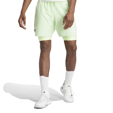 adidas Tennis Shorts Melbourne Heat Ready 2in1 (Short+Tight) 2024 light green Men's